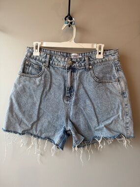 Princess Polly Light Blue High-Rise Denim Cutoff Shorts
